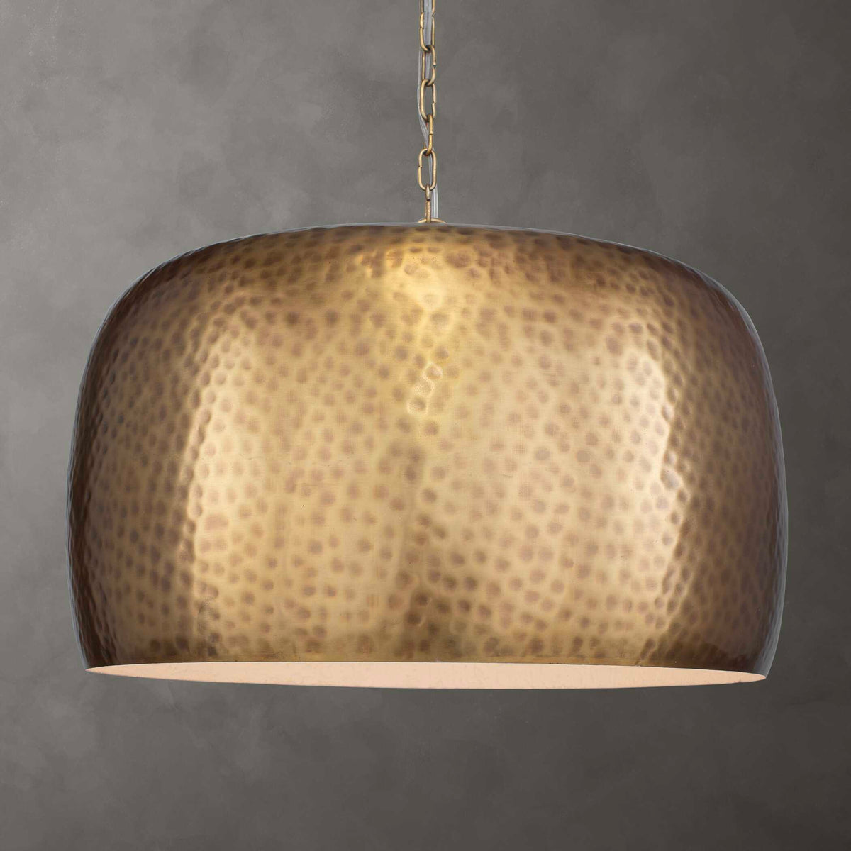 Lemont Hammered Brass 1 Light Pendant Brass - Bronze by Uttermost - View 2