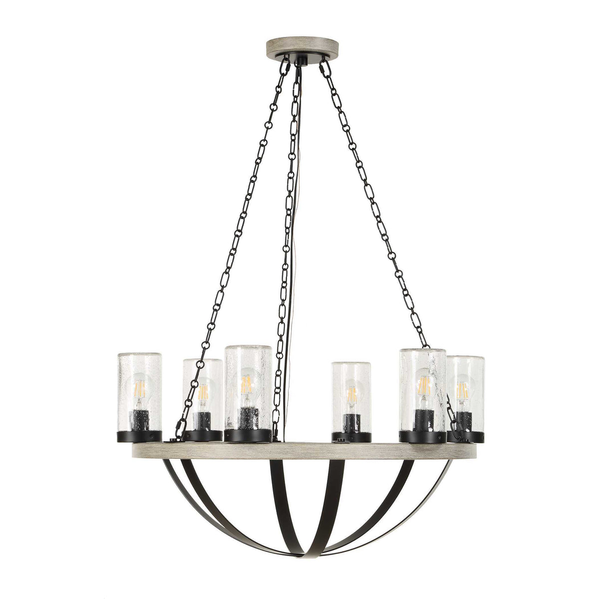 Edgecomb 6 Light Indoor-Outdoor Chandelier Black / Gray - Gray / Black by Uttermost - View 6