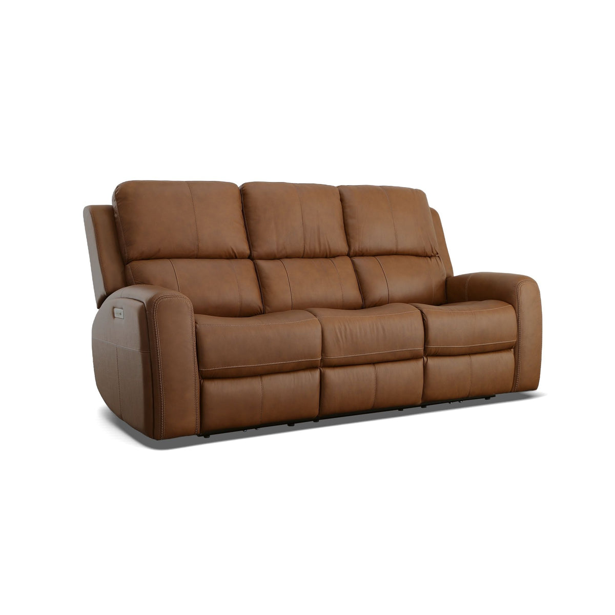 Linden Power Reclining Sofa With Power Headrests & Lumbar - Caramel | Flexsteel