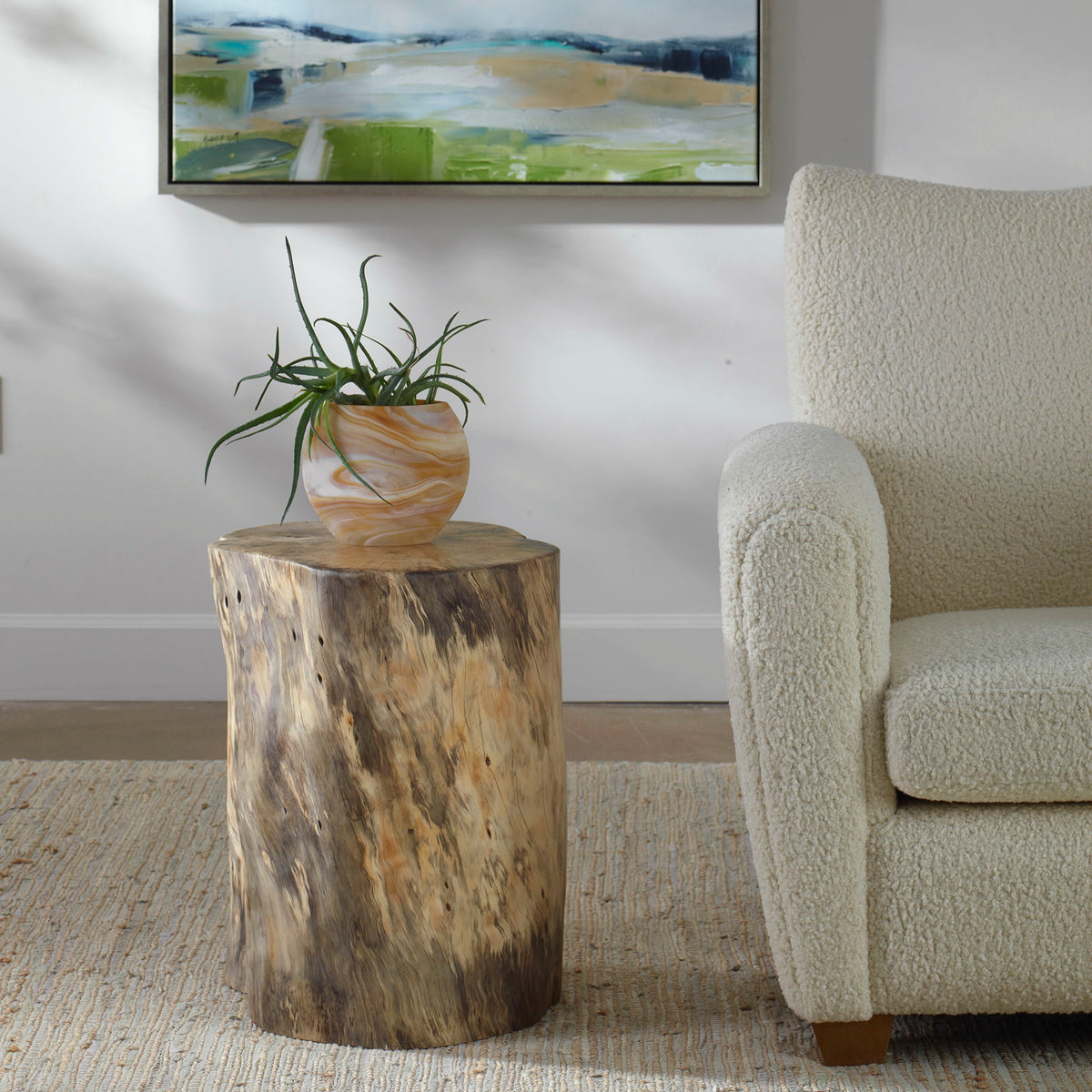 Habitat Accent Stool Natural - Light Brown by Uttermost - View 2