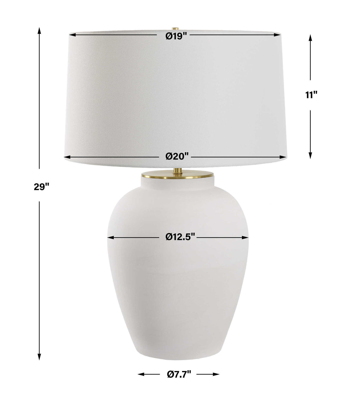 Adelaide Table Lamp - White by Uttermost - View 8