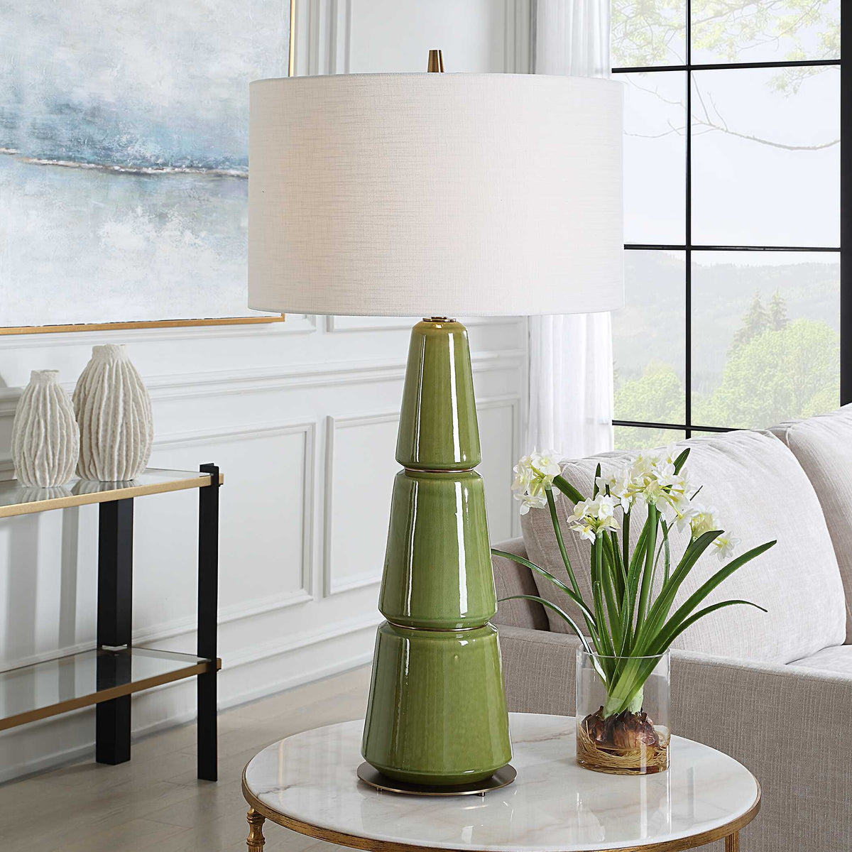 Mendell Table Lamp - Green by Uttermost - View 2