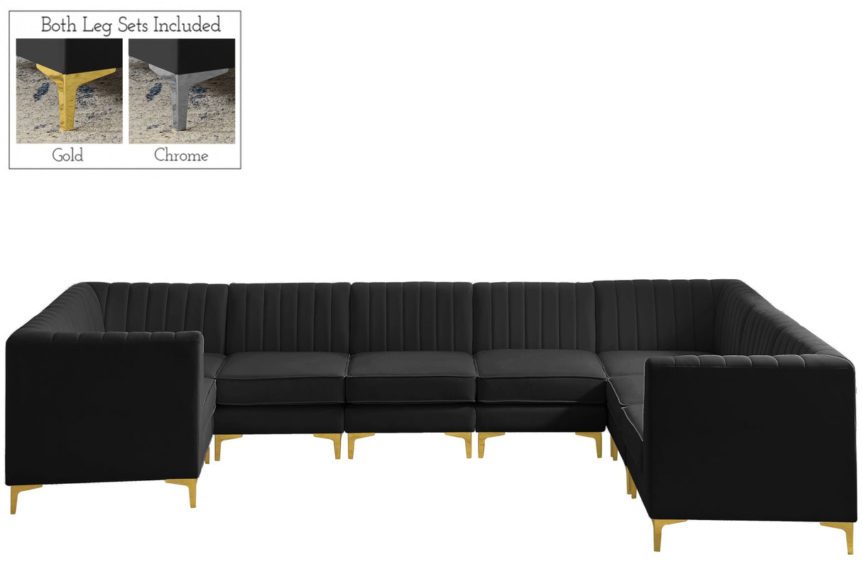 Alina - Modular Sectional 8 Piece - Black - Fabric | Home Elegance USA