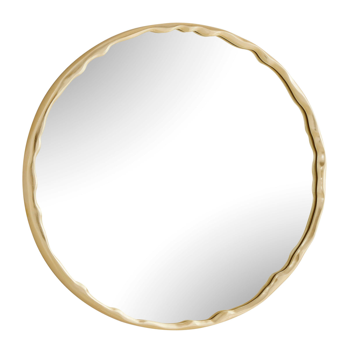 Crinkle Round Mirror Brass - Gold by Uttermost - View 5