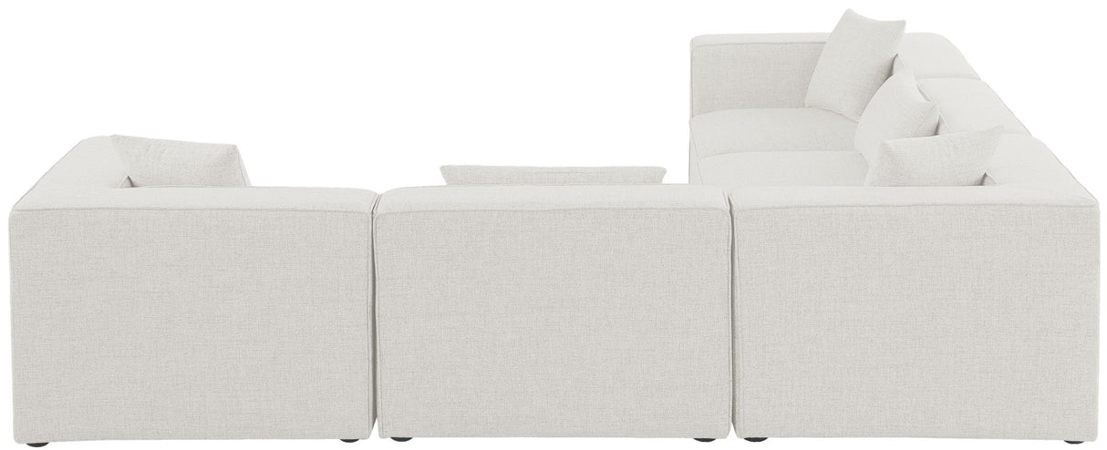 Cube - Modular Sectional 5 Piece - Cream - Fabric - Modern & Contemporary | Home Elegance USA
