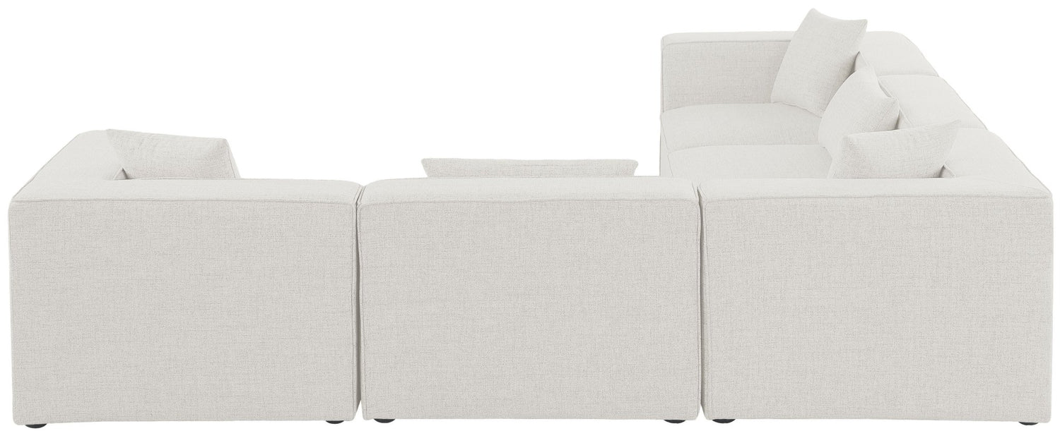 Cube - Modular Sectional 5 Piece - Cream - Fabric - Modern & Contemporary | Home Elegance USA
