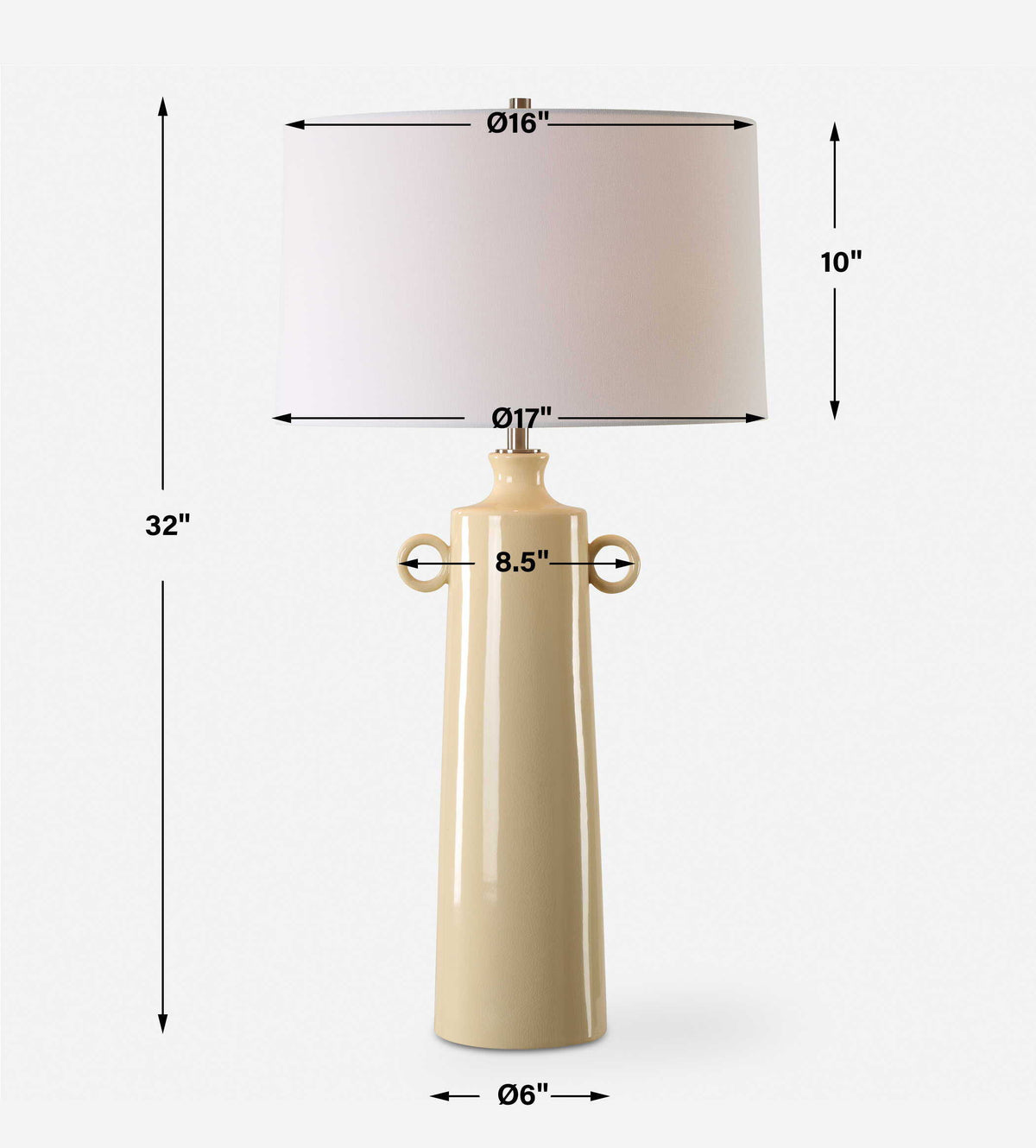 Florero Pale Yellow Table Lamp by Uttermost - View 7