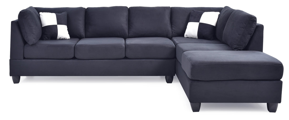 G635B-SC Sectional (Without Ottoman) , BLACK - sold by Home Elegance USA