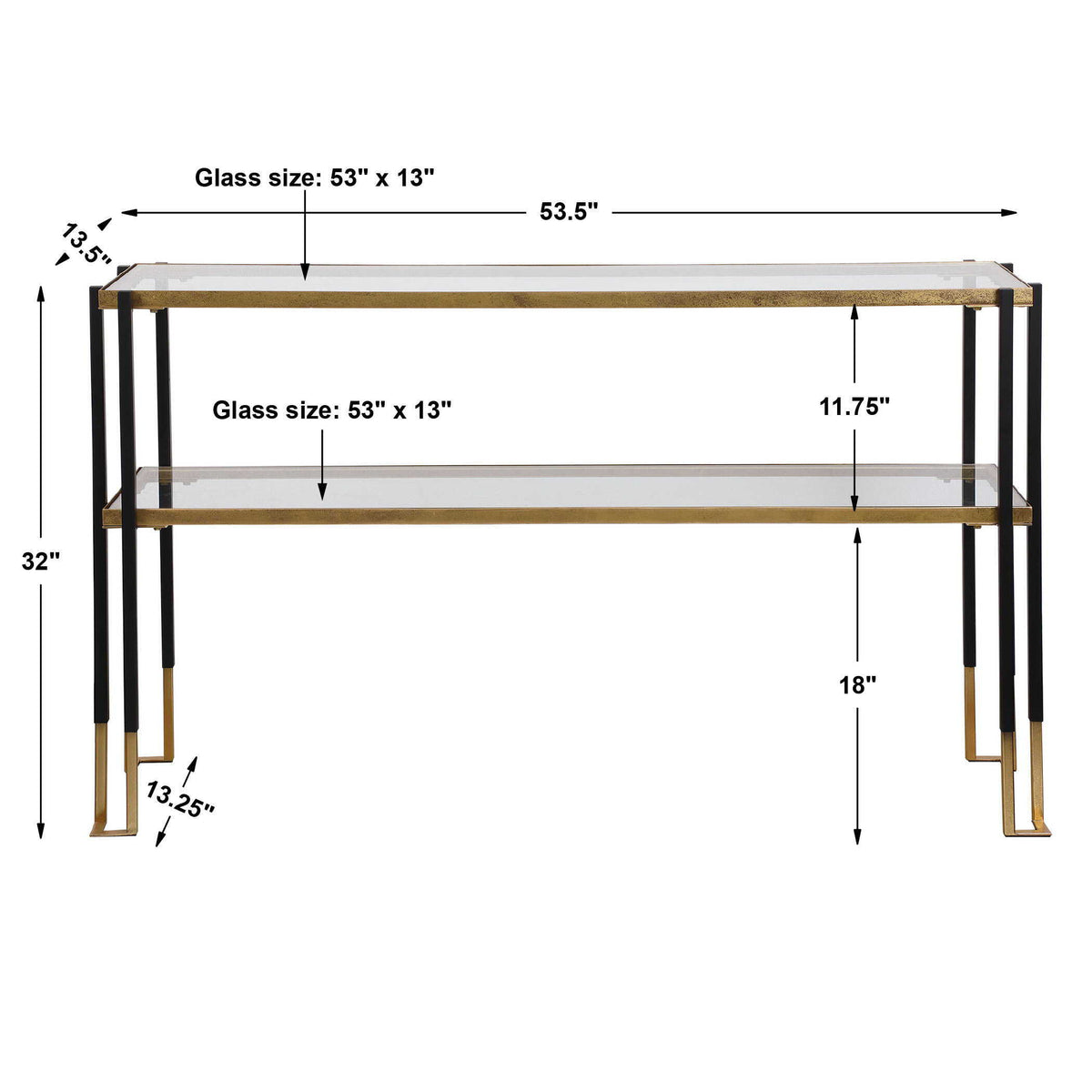 Kentmore Modern Console Table - Gold / Black by Uttermost - View 8