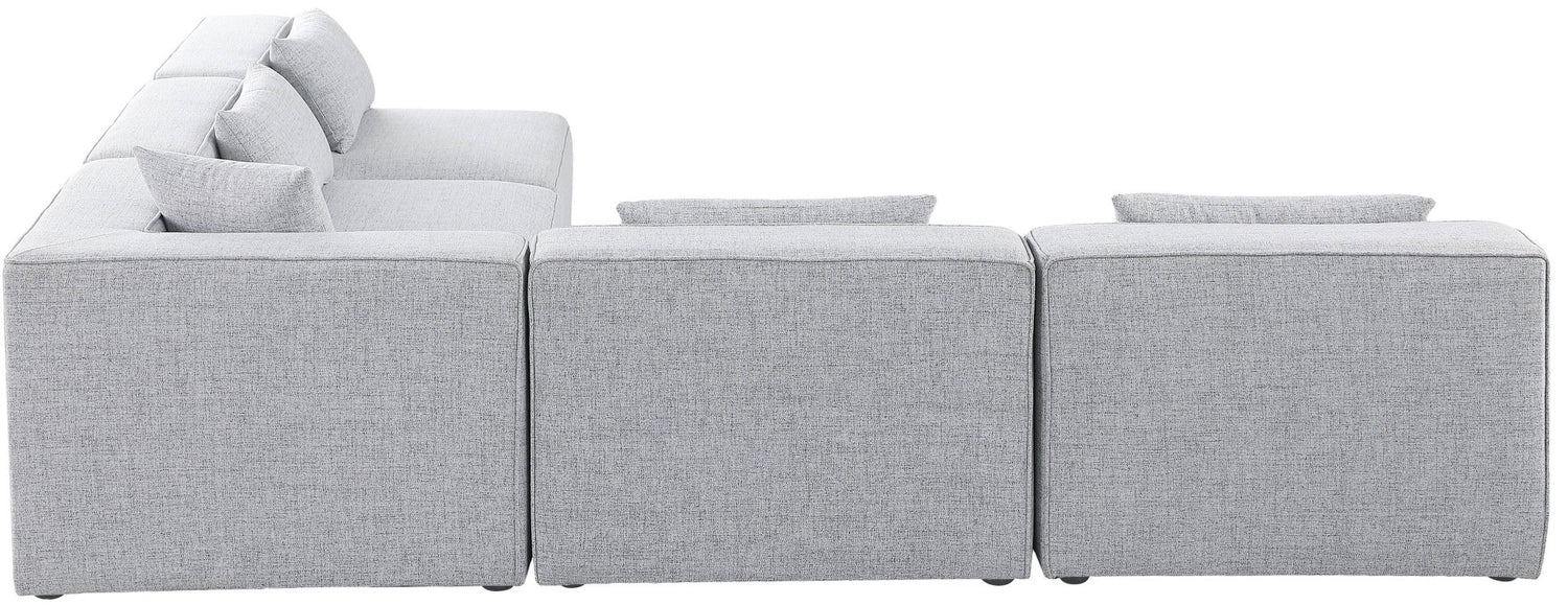 Cube - Modular Sectional 5 Piece - Gray - Fabric - Modern & Contemporary | Home Elegance USA