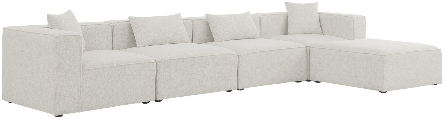 Cube - Modular Sectional 5 Piece - Cream - Fabric | Home Elegance USA