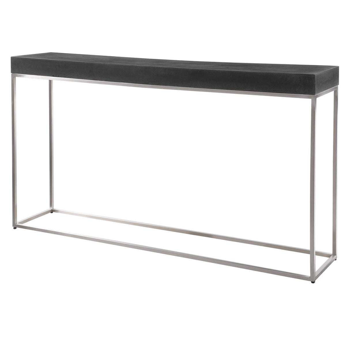 Jase Concrete Console Table - Black / Silver by Uttermost - View 3