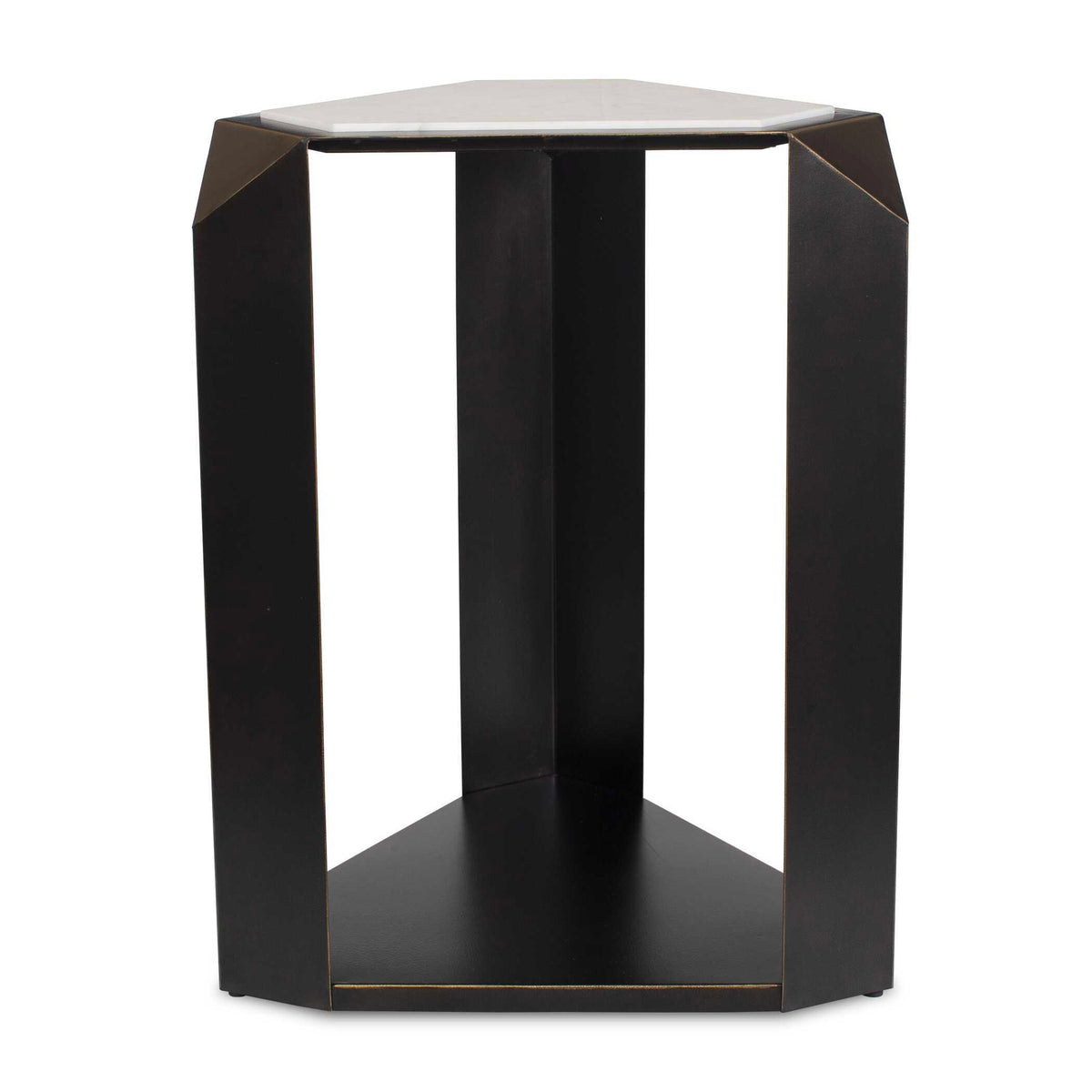 Keenan Geometric Accent Table - Bronze / White by Uttermost - View 1