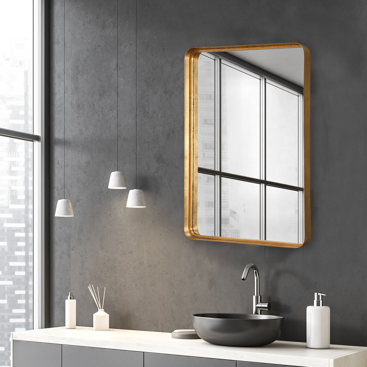 Crofton Large Mirror - Gold by Uttermost - View 2