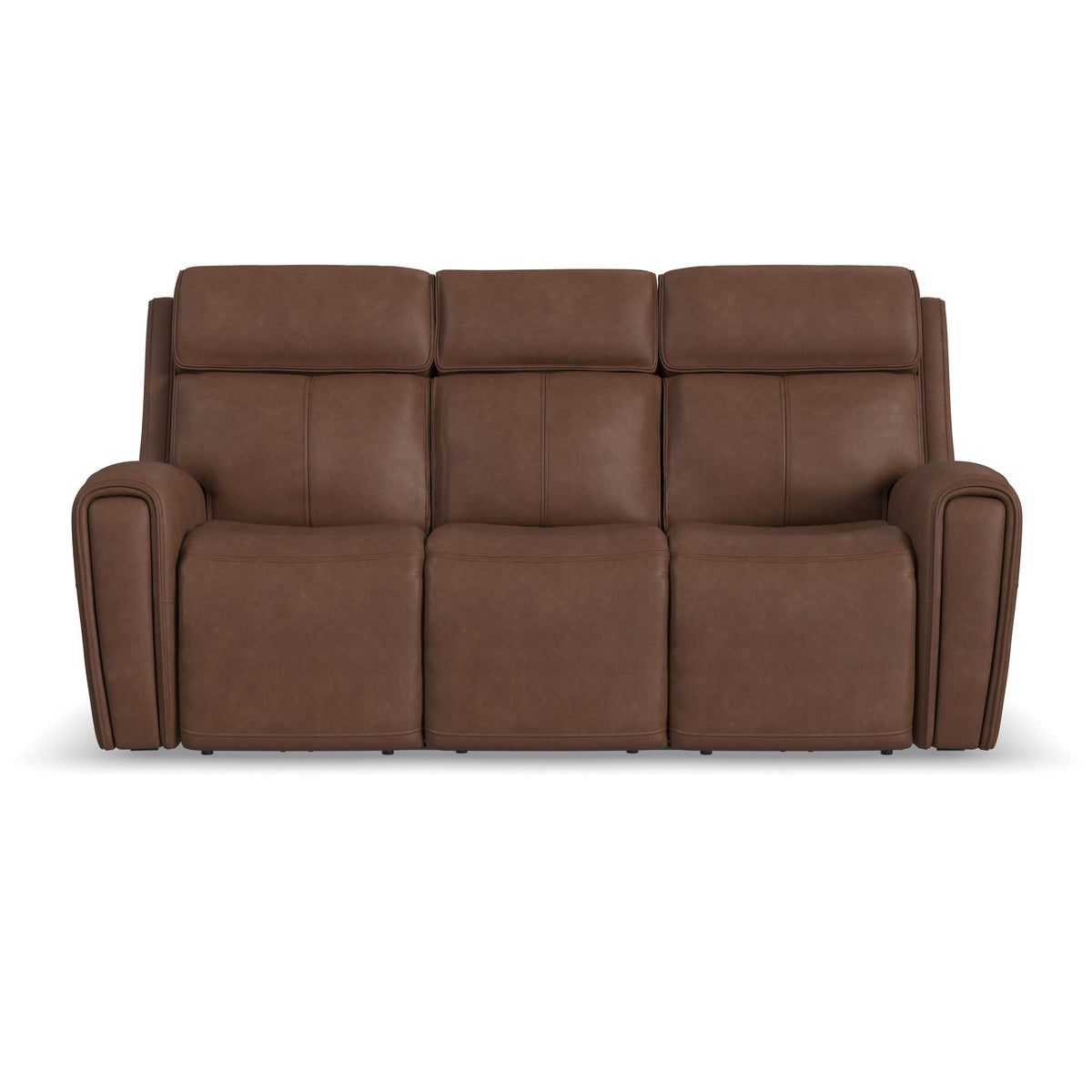 Warren Power Reclining Sofa With Console, Power Headrest & Lumbar - Dark Brown | Flexsteel
