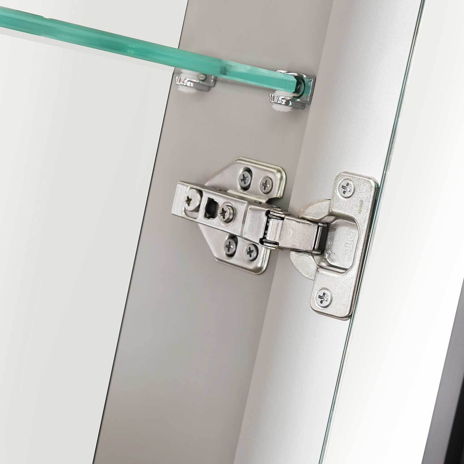 40in. W x 30 in. H LED Large Rectangular Aluminum Alloy Surface Mount Medicine Cabinet with Mirror | Home Elegance USA