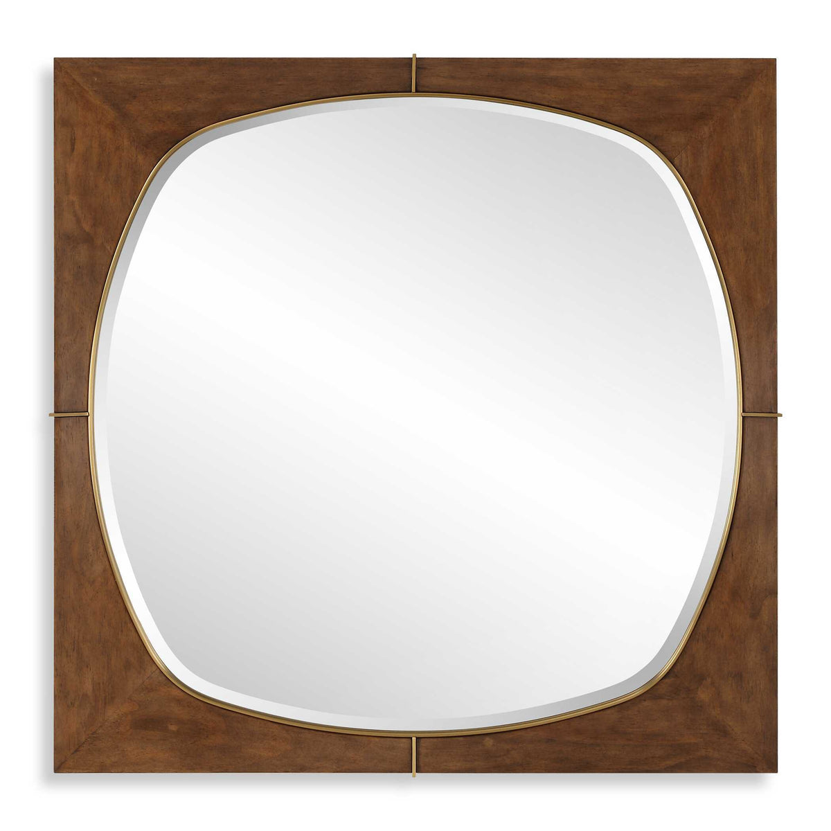 Garonne Square Walnut Mirror - Dark Brown by Uttermost - View 1