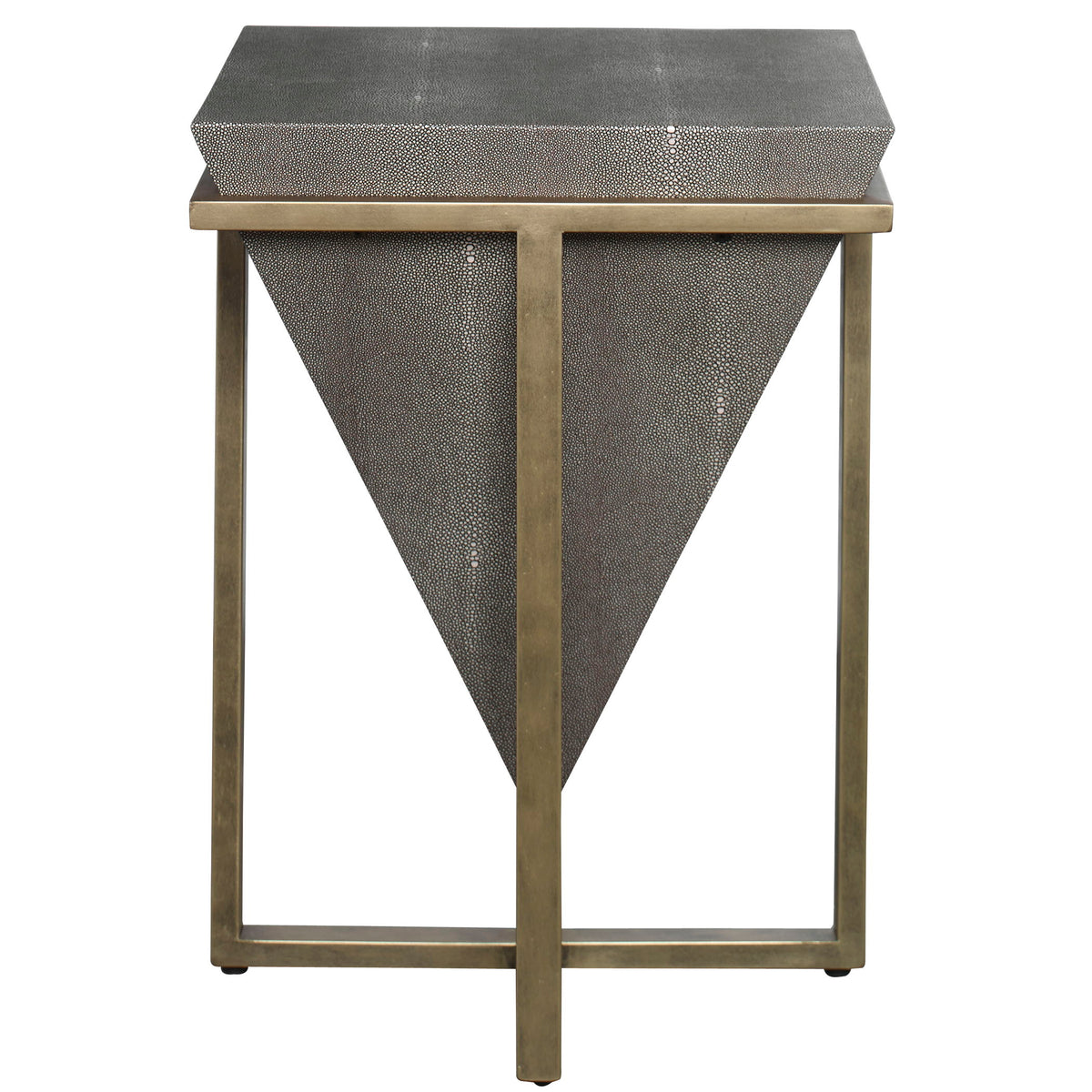 Bertrand Shagreen Accent Table Dark Gray & Gold - Dark Gray / Gold by Uttermost - View 1