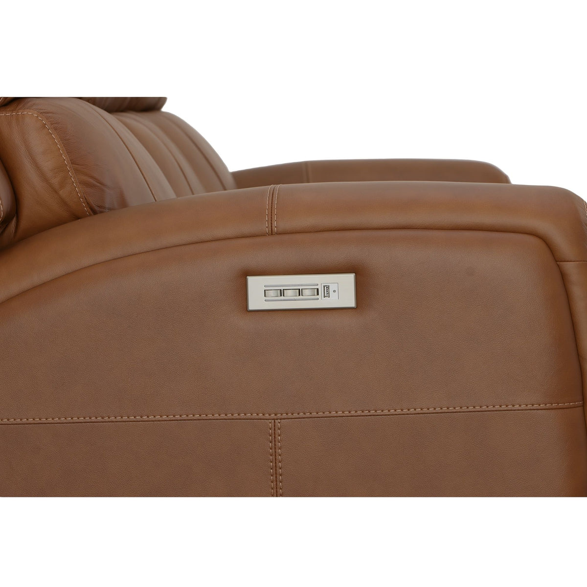 Linden Power Reclining Sofa With Power Headrests & Lumbar - Caramel | Flexsteel