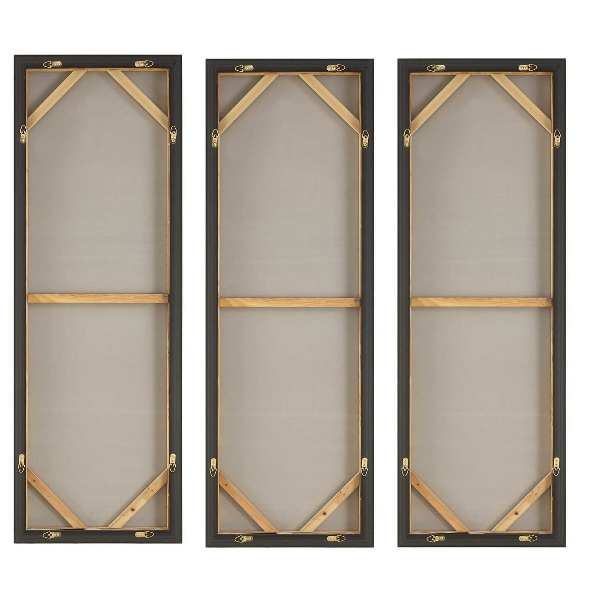 Smoke Break Hand Painted Modern Art (Set of 3) Black / Gray / Orange / Woodtone / Yellow - Light Brown / Beige by Uttermost - View 7