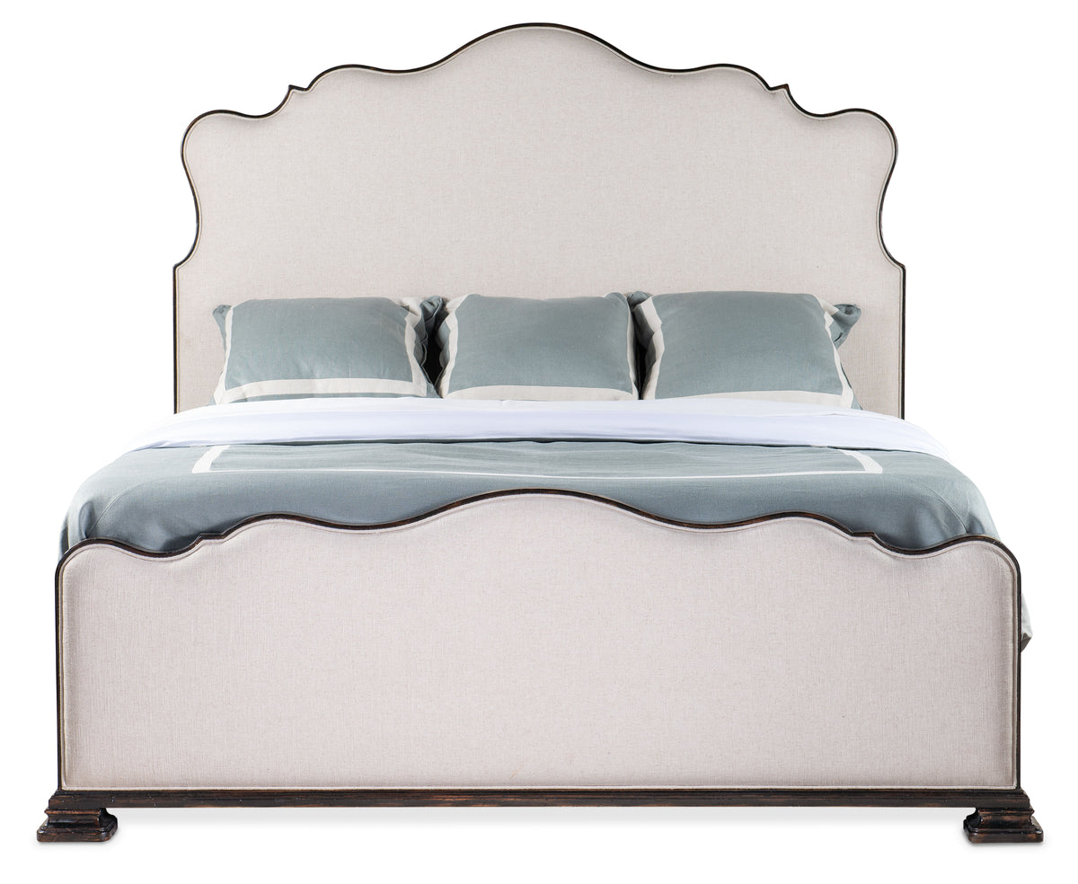Charleston California King Upholstered Bed - Black / Light Gray by Hooker Furniture - View 6