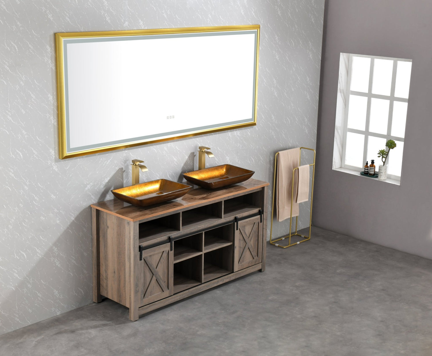 96in. W x 48 in. H LED Lighted Bathroom Wall Mounted Mirror with High Lumen+Anti - Fog Separately Control bedroom full - length mirror bathroom led mirror hair salon mirror | Home Elegance USA