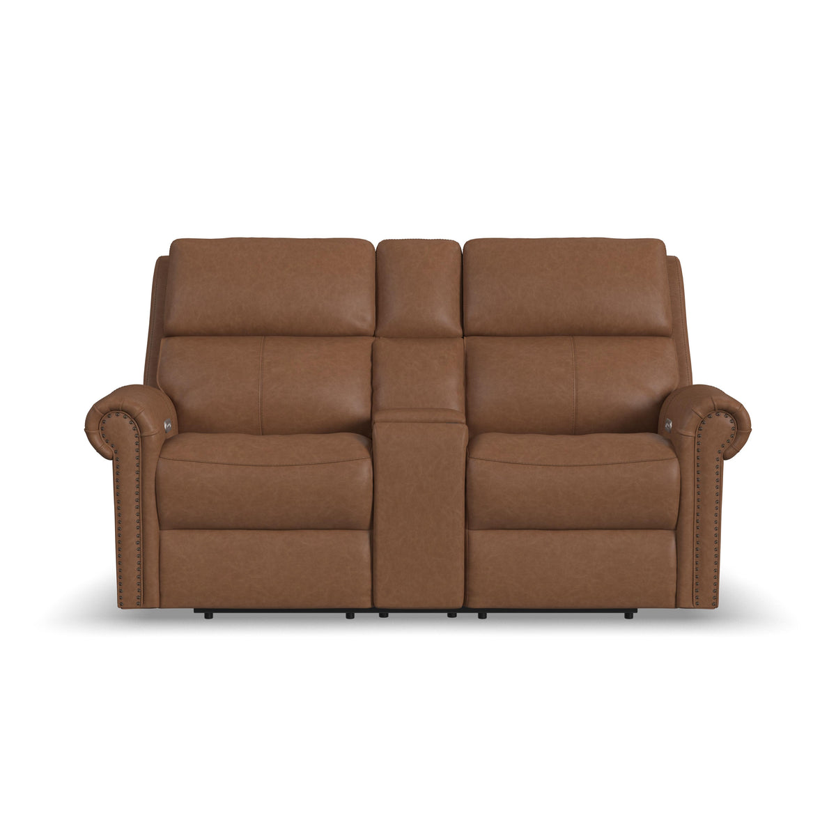 Bernard Power Reclining Loveseat With Console, Power Headrests & Lumbar | Flexsteel
