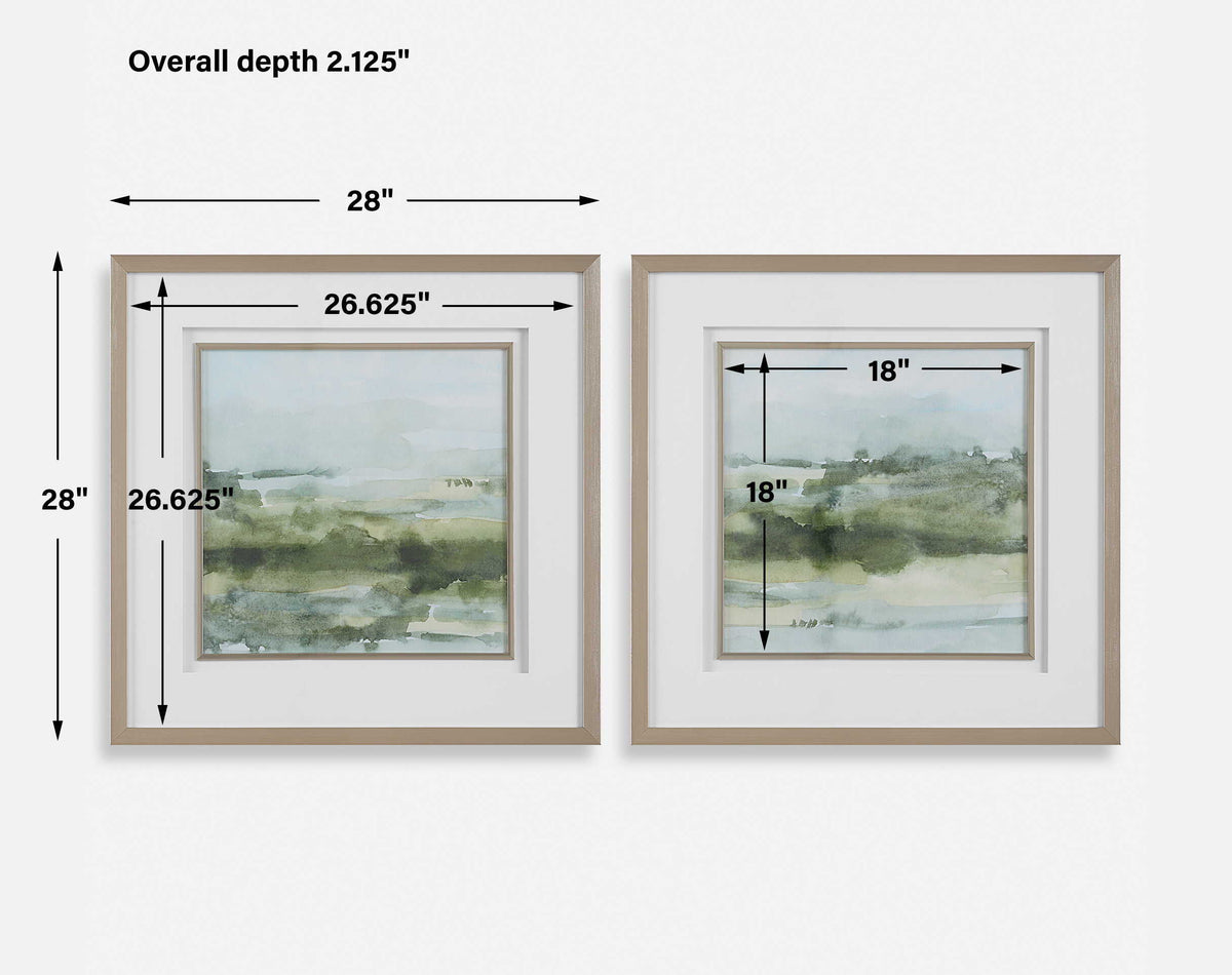 Soft Sage Abstract Landscape Prints (Set of 2) - Gray by Uttermost - View 8