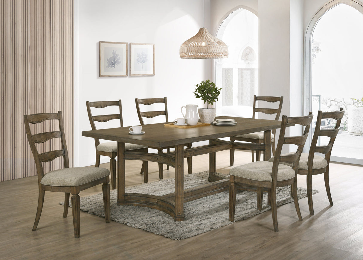 Parfield Weathered Oak Finish 7PCs Dining Room Set - sold by Home Elegance USA