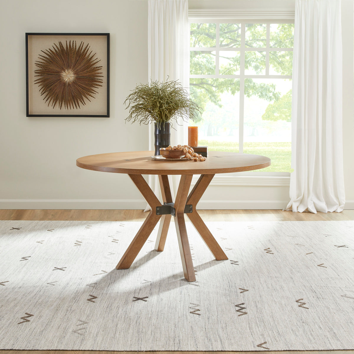 Millwork Round Dining Table - Light Brown | Flexsteel