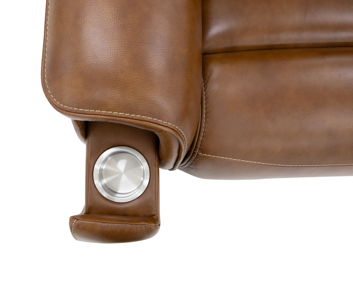Walker Power Gliding Recliner With Power Headrest & Lumbar - Light Brown | Flexsteel