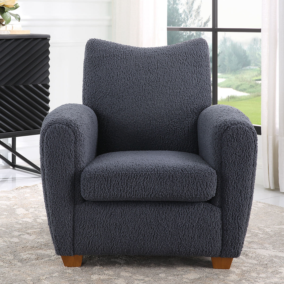 Teddy Slate Accent Chair - Dark Gray by Uttermost - View 2