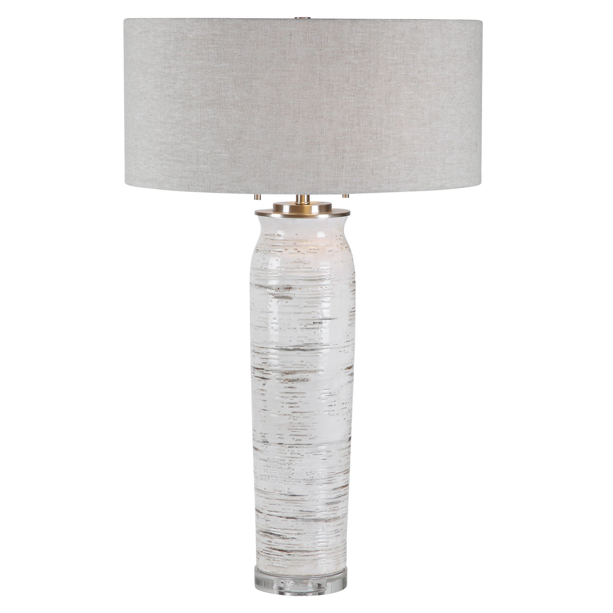 Lenta Table Lamp - White / Silver by Uttermost - View 1