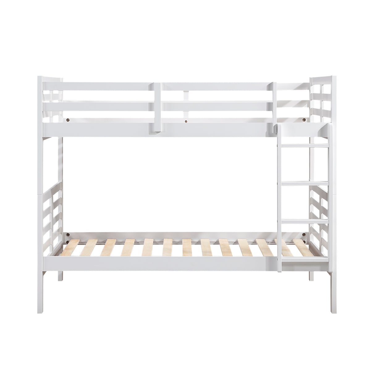 Twin over Twin Bunk Bed 1pc Classic White Finish Youth Bedroom Furniture Durable Wood - sold by Home Elegance USA
