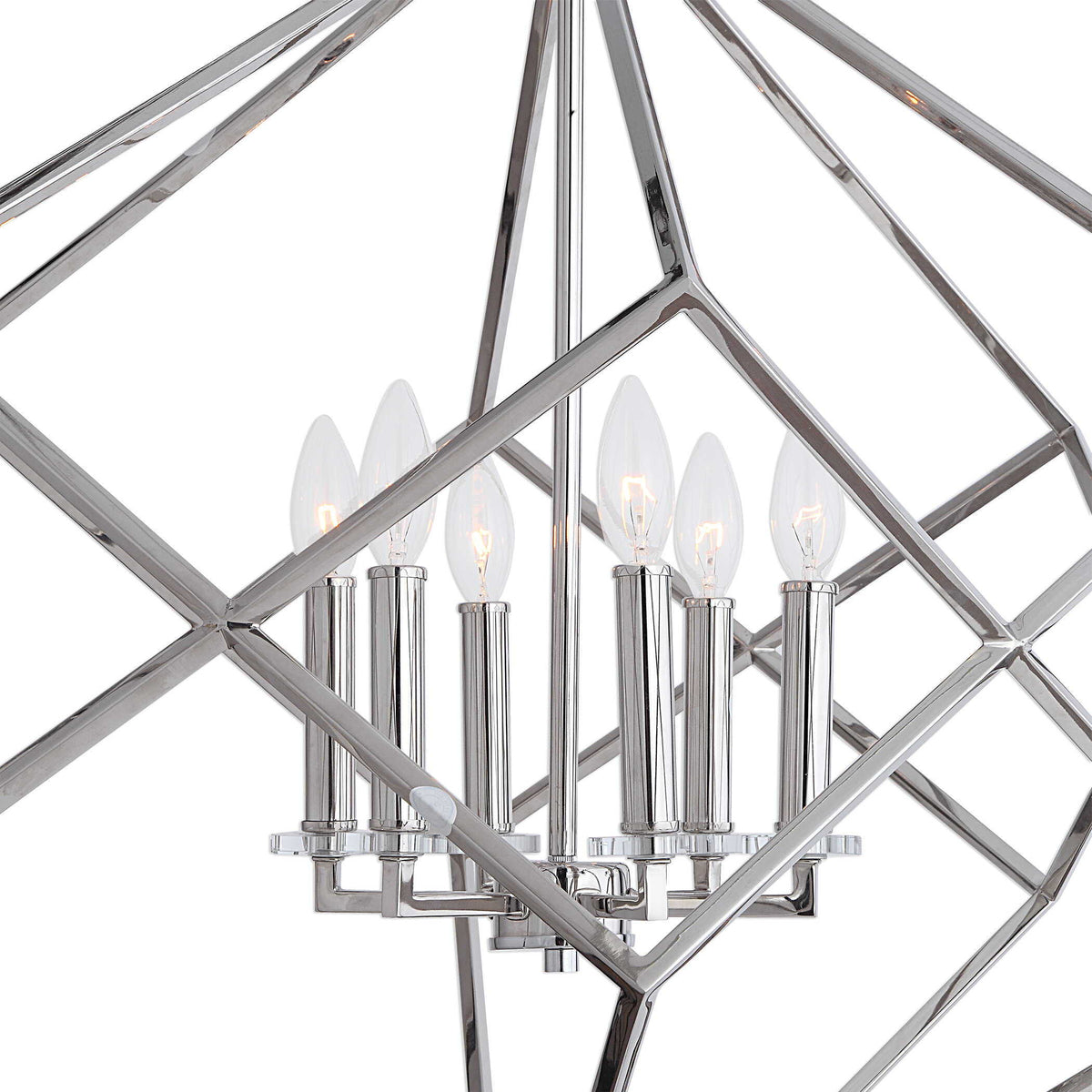 Euclid 6 Light Cube Pendant Nickel - Silver by Uttermost - View 3