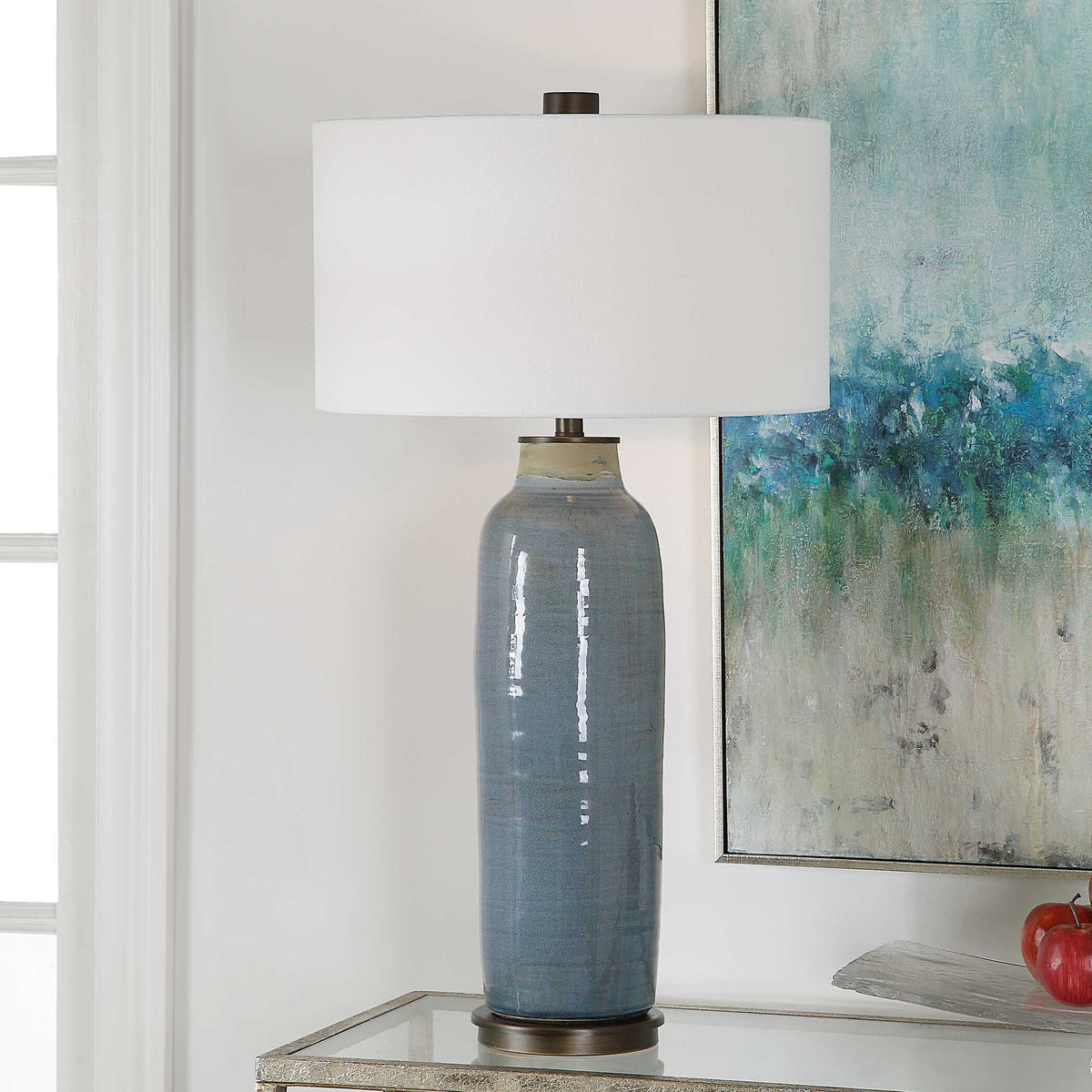 Vicente Slate Table Lamp - Blue / White by Uttermost - View 4