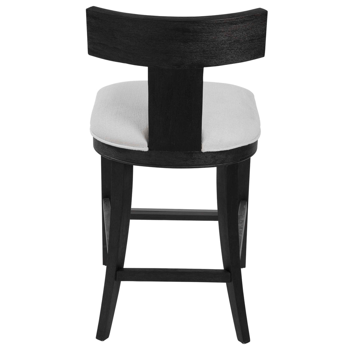Idris Modern Wood Counter Stool Black & White - Black / White by Uttermost - View 5