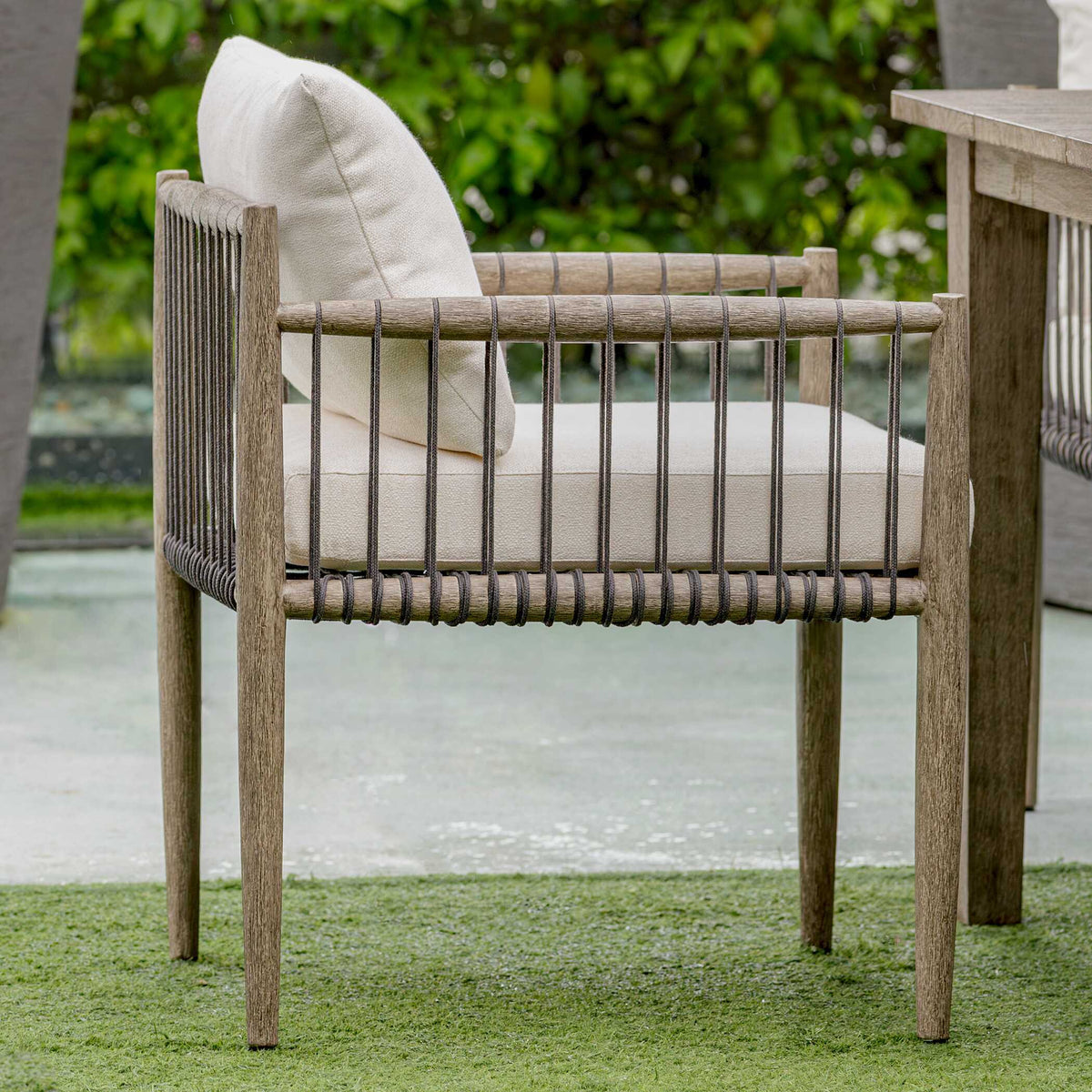 Borneo Outdoor Dining Chair - White / Dark Gray by Uttermost - View 3