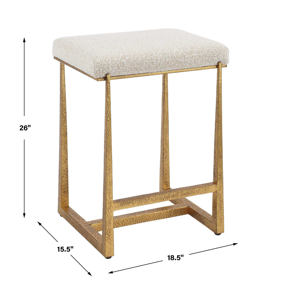 Midas Counter Stool - White / Gold by Uttermost - View 9