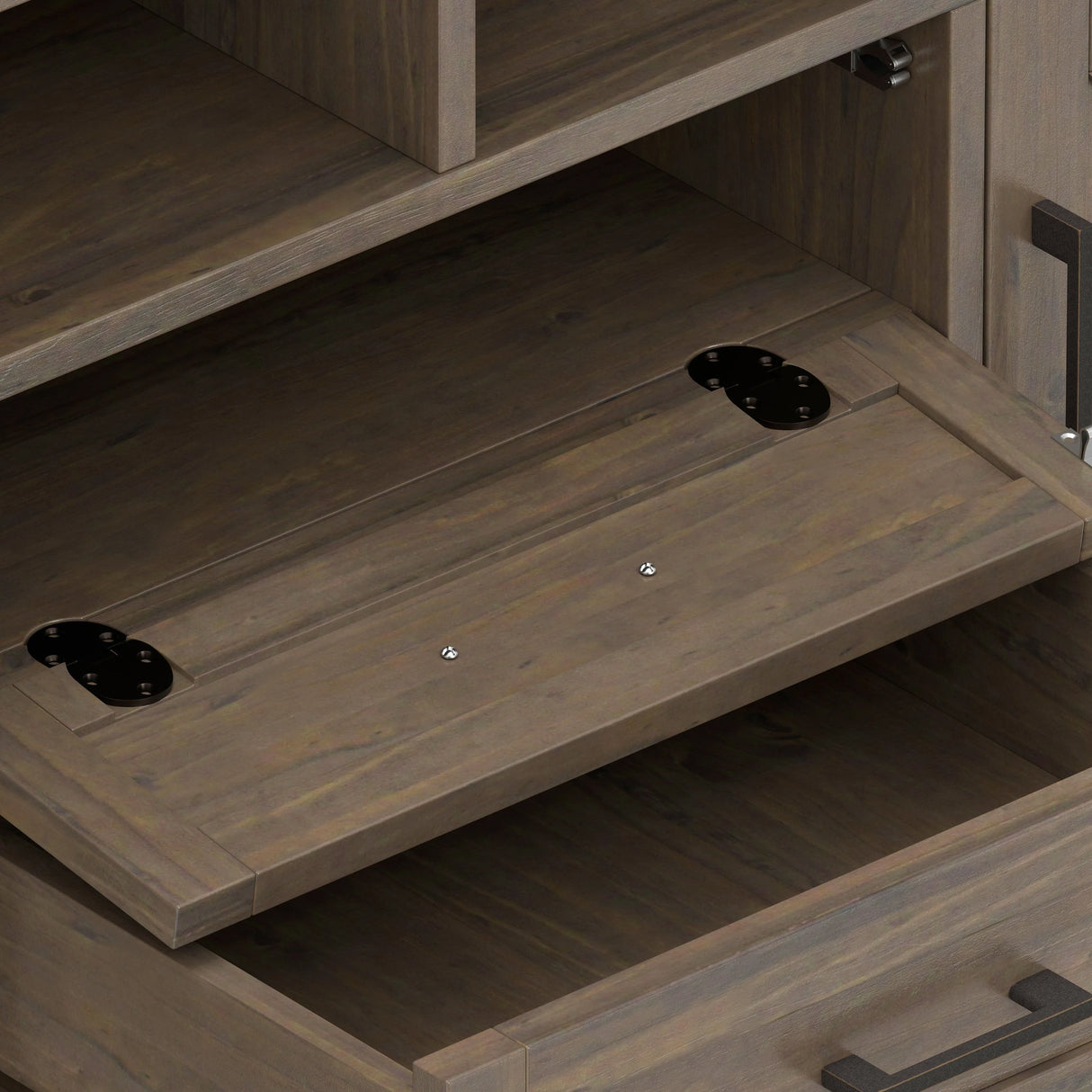 Ela 72 inch Wide Solid Wood TV Stand in Smokey Brown For TVs up to 80 inches - sold by Home Elegance USA