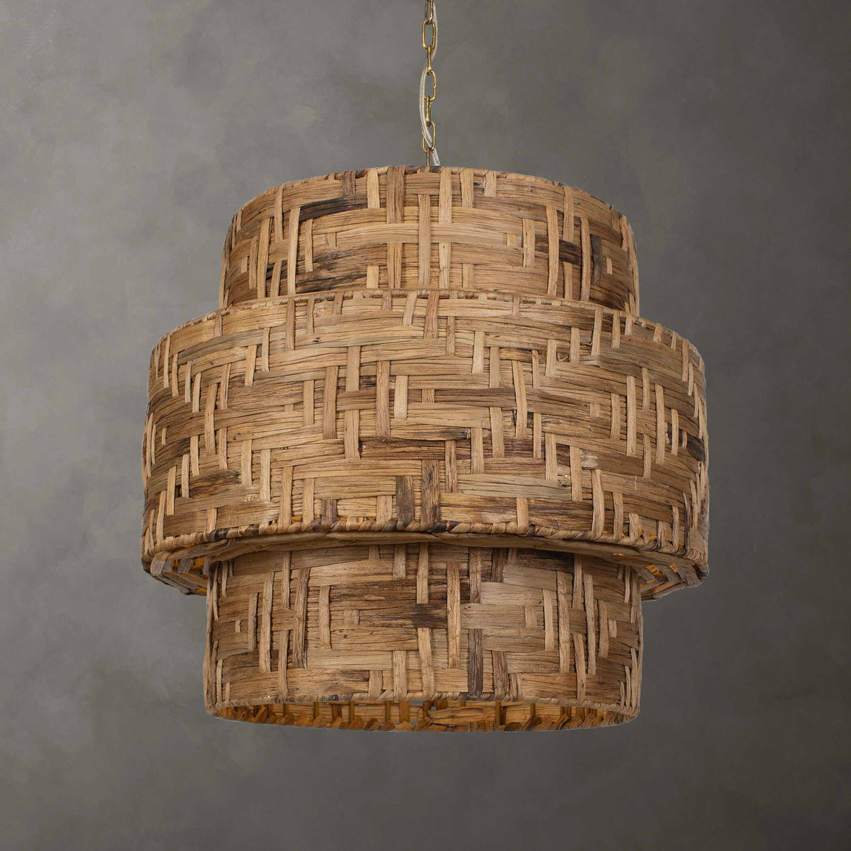 Water Hyacinth 4 Light Woven Pendant - Light Brown by Uttermost - View 2