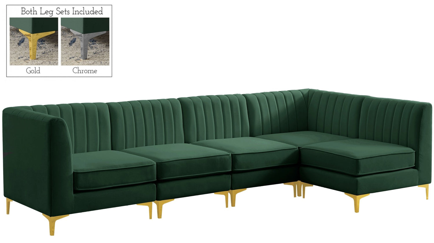 Alina - Modular Sectional - Green | Home Elegance USA