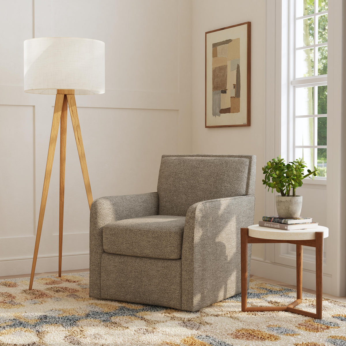 Beckett Transitional Fabric Swivel Chair | Flexsteel