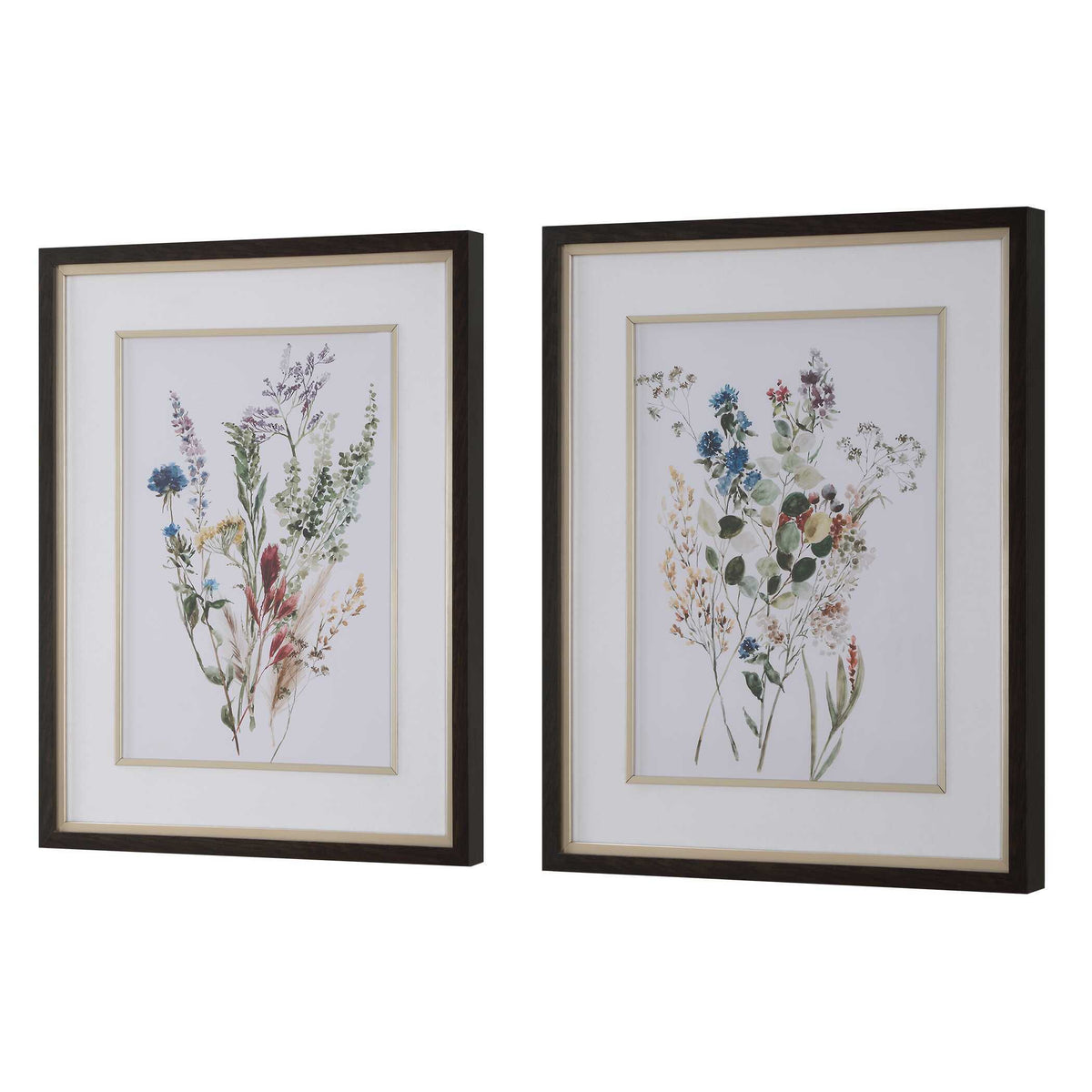 Delicate Flowers Framed Prints (Set of 2) - Green by Uttermost - View 4