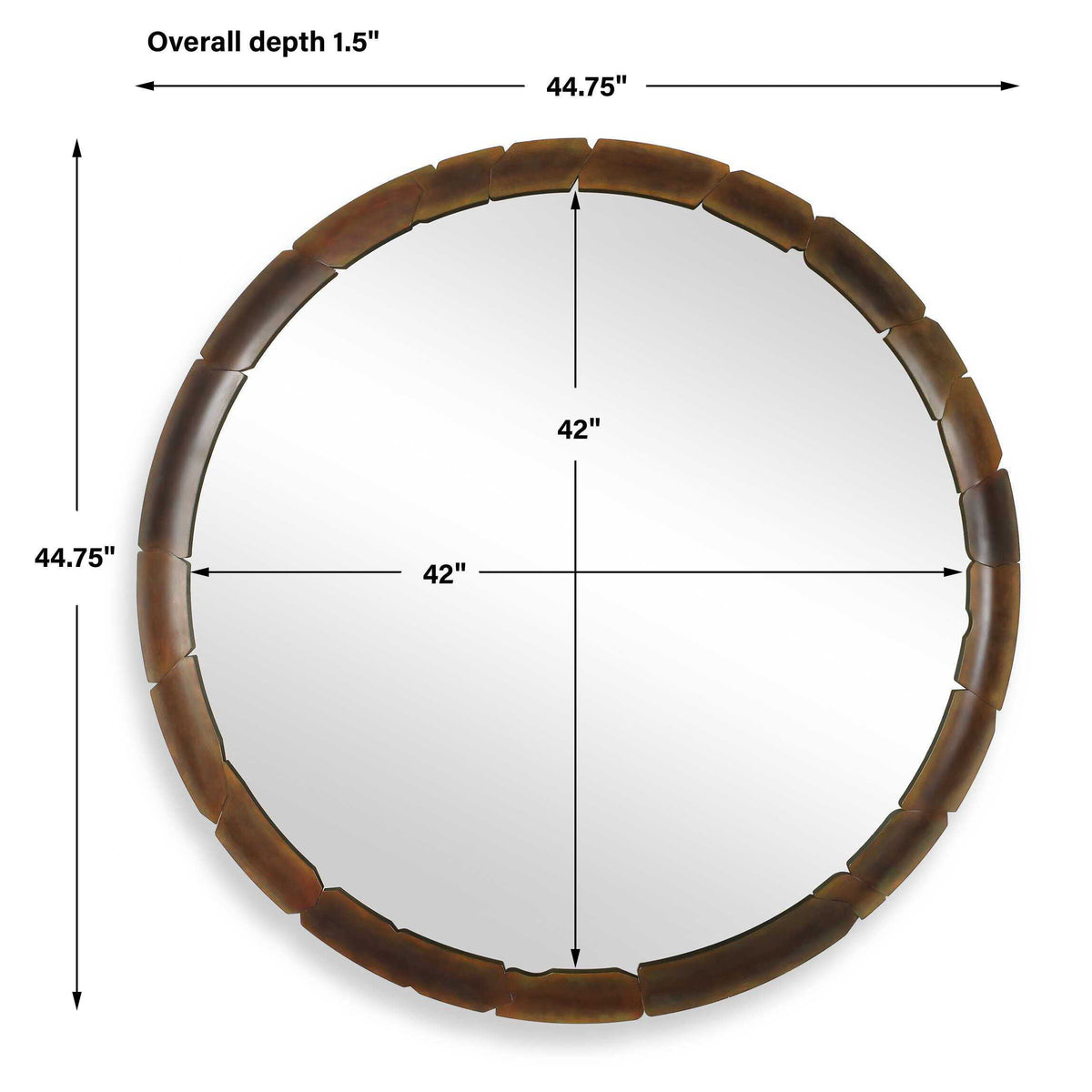 Auger Amber Glass Round Mirror - Bronze by Uttermost - View 7