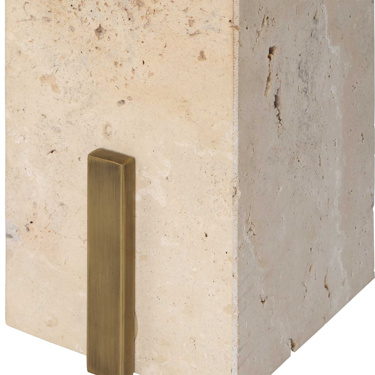 Feranno Travertine Accent Table Brass - Gold by Uttermost - View 9
