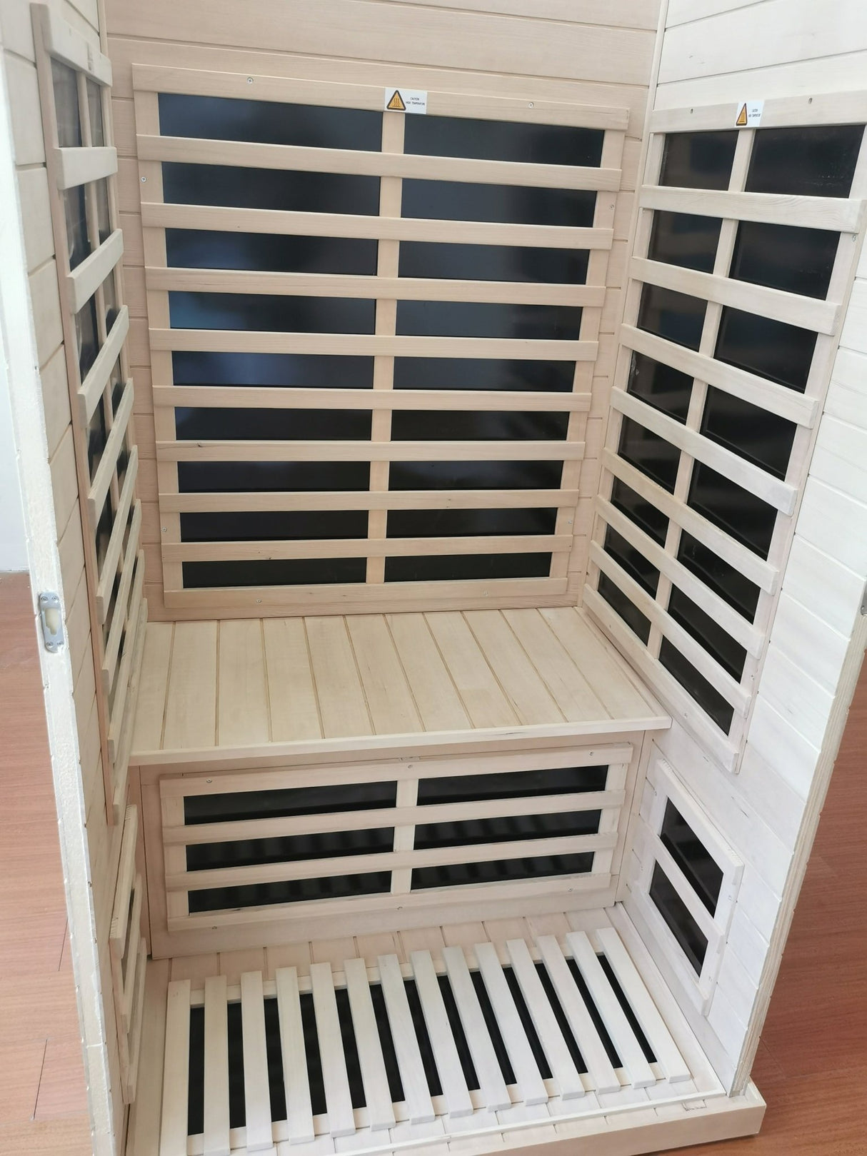 Deluxe version Plus One person Far infrared Hemlock Sauna room with LED colour lights | Home Elegance USA