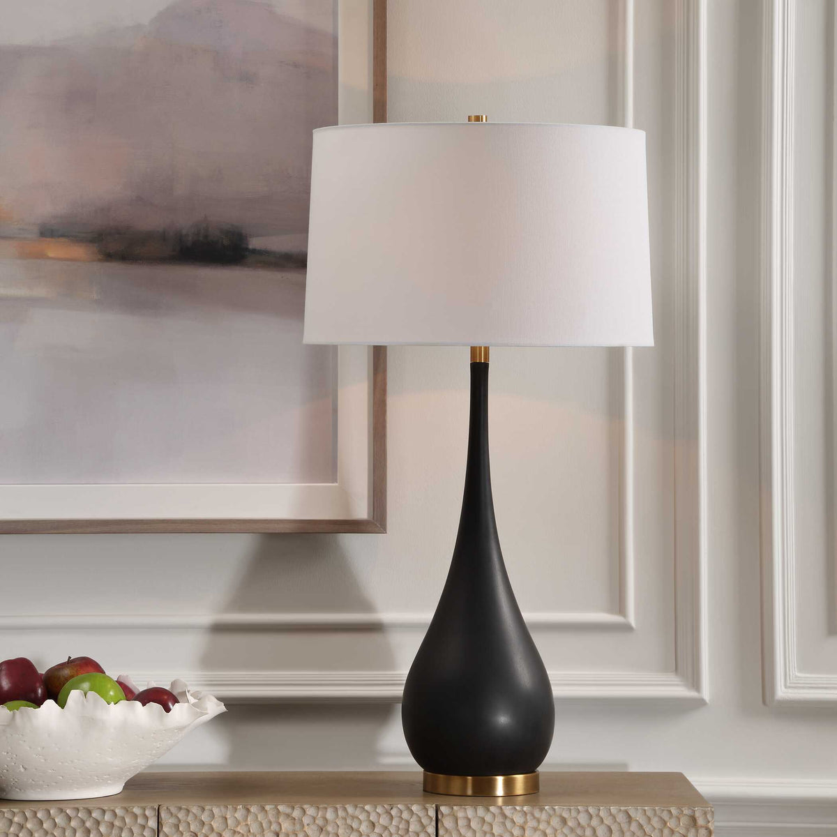 Nocturnal Black Table Lamp by Uttermost - View 2