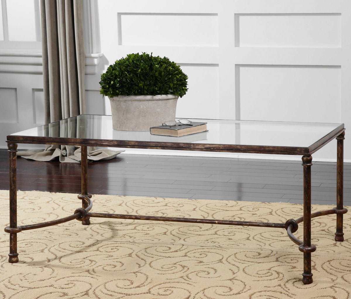 Warring Iron Coffee Table - Dark Brown by Uttermost - View 2
