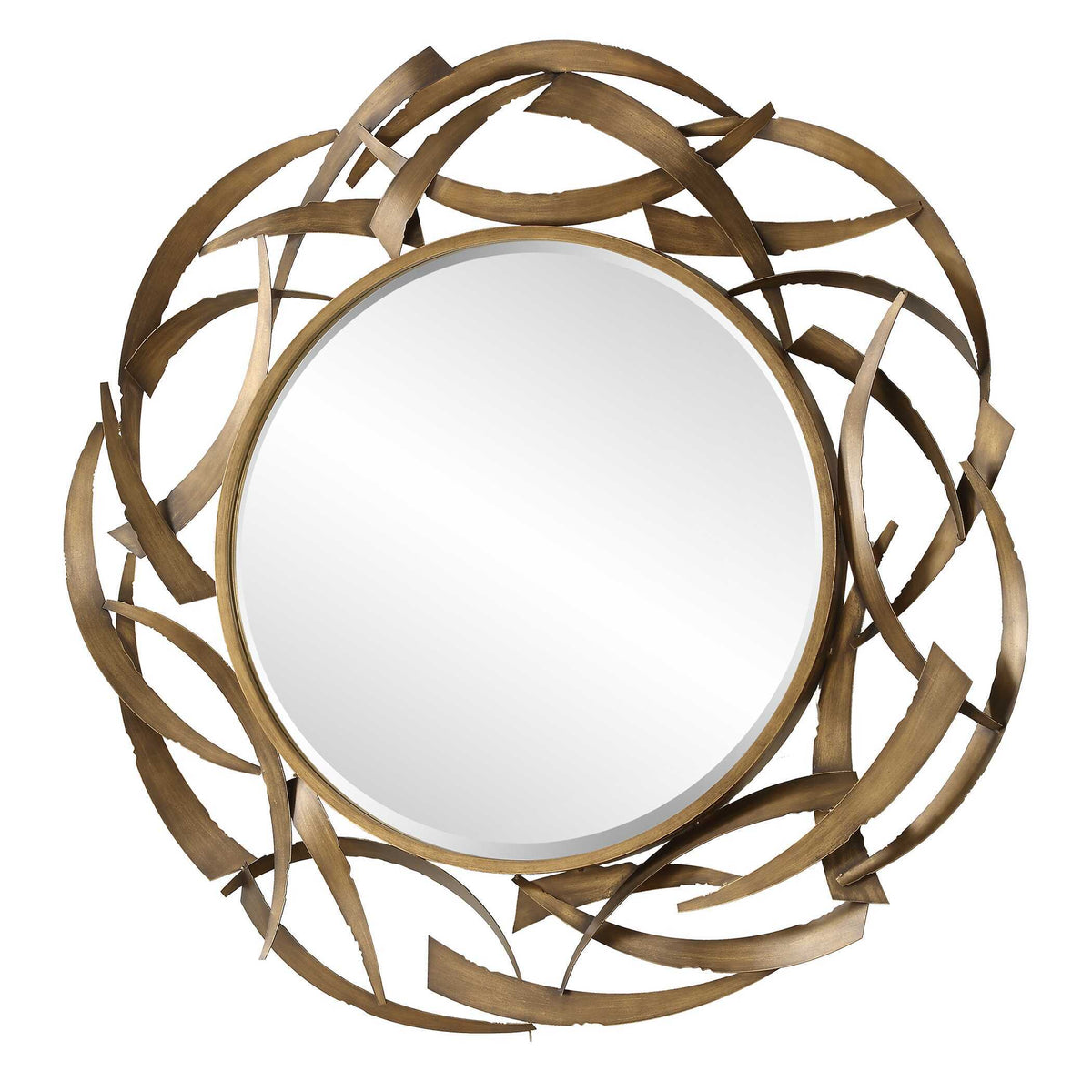 Cutting Edge Bronze Round Mirror by Uttermost - View 4